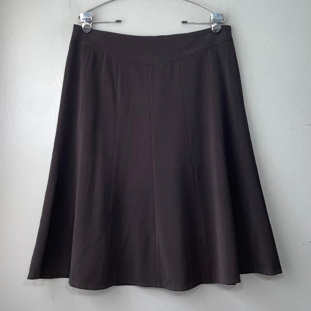 Black Midi Swing Midi Skirt Size 12 Office Siren Gothic Career Dark Academia